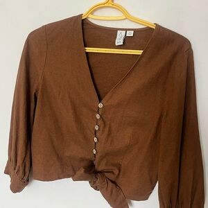 Joie Brown Button-Down Women's Top